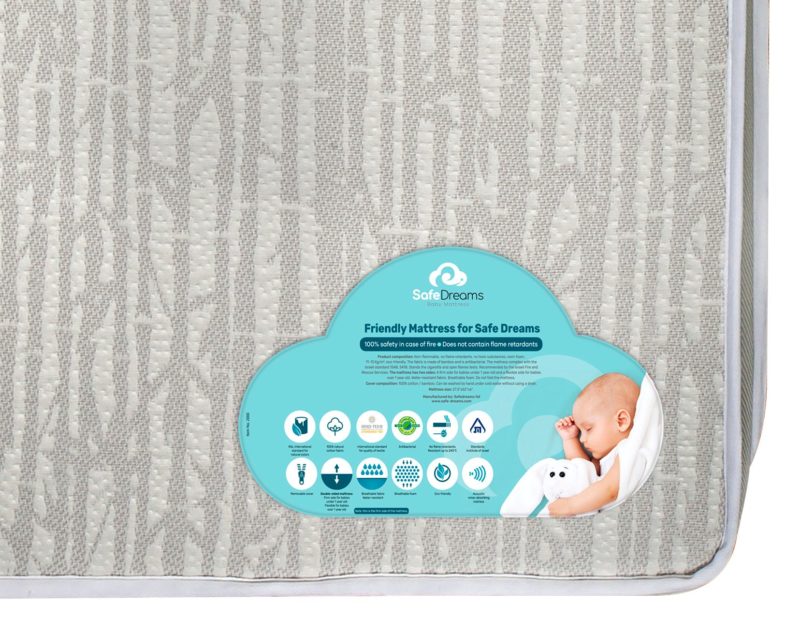 מזרן למיטת תינוק - 100% במבוק וללא מעכב בעירה